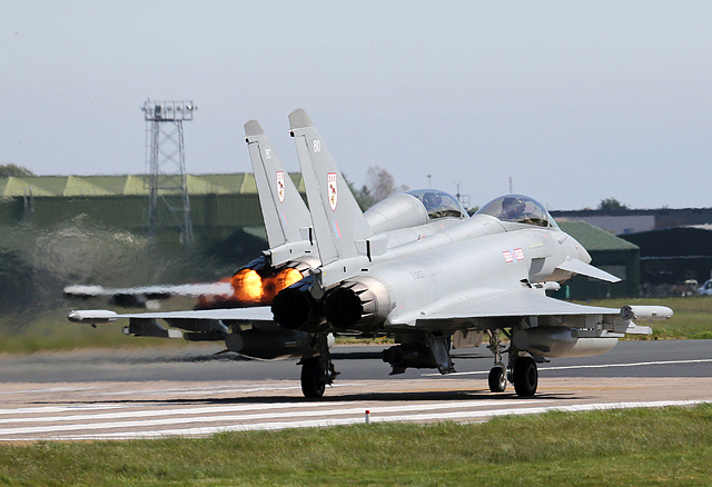 Typhoons lined up at Lossiemouth