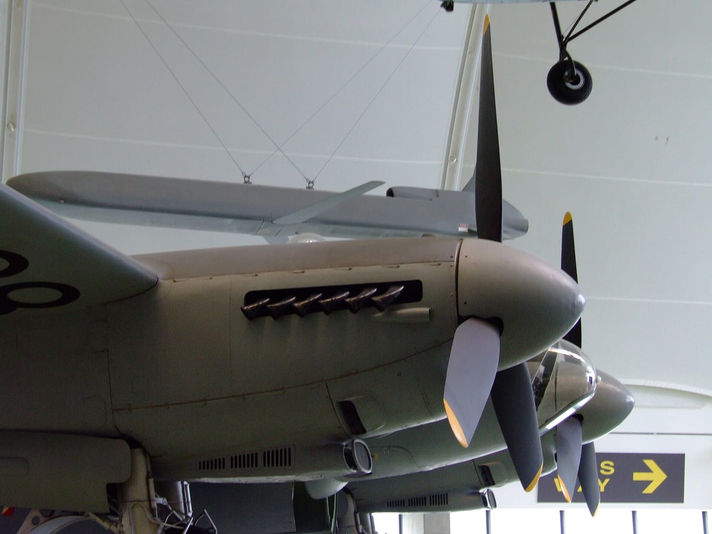 Nose and starboard engine of Mosquito TJ138 at the RAF Museum London