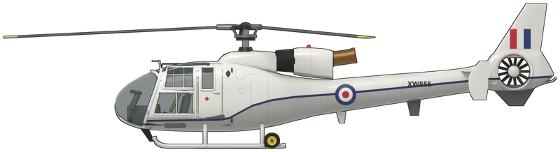 Side profile of the Aérospatiale Gazelle, Gazelle HCC.4 XW855