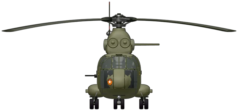 Front view of the Westland/Aérospatiale Puma HC.1, Puma HC.1 XW222