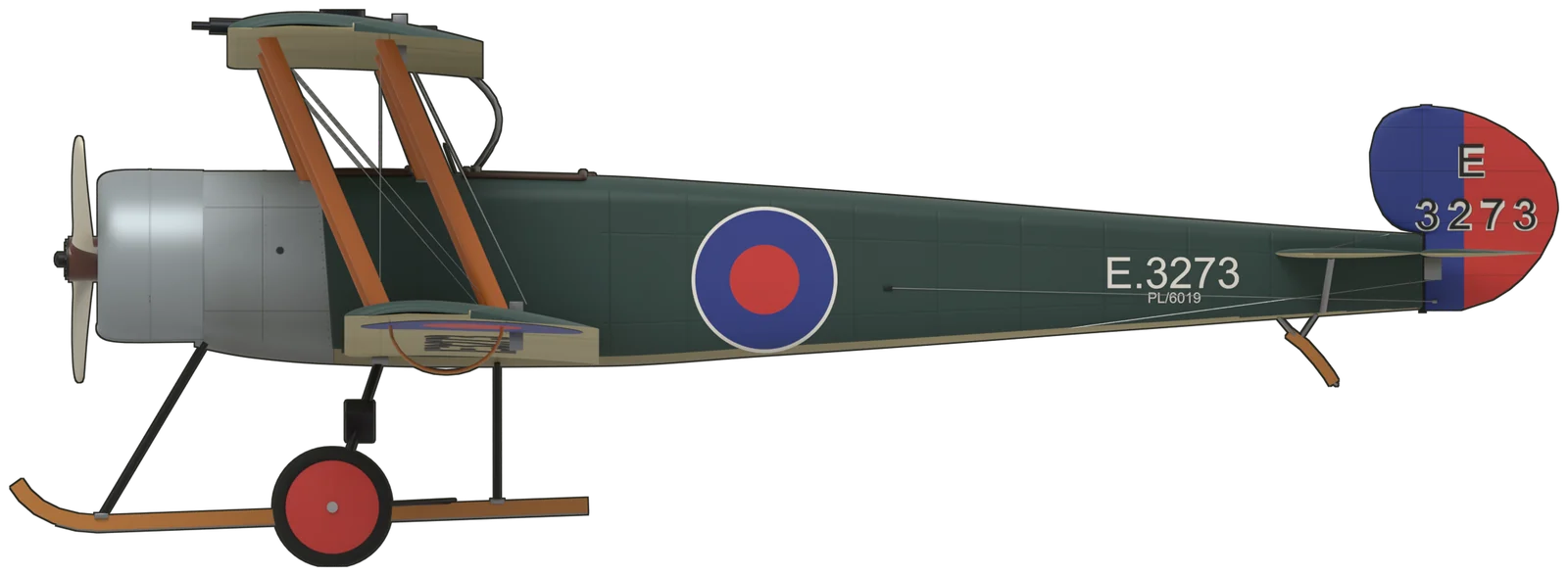 Side profile of the Avro 504, 504K G-ADEV (‘E3273’), port side