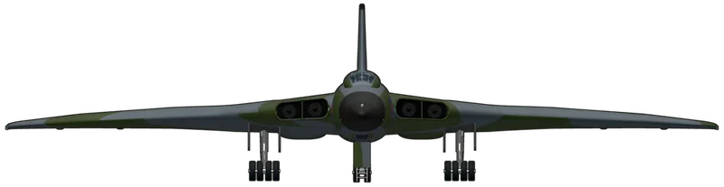 Front view of the Avro Vulcan, B.2 XH558
