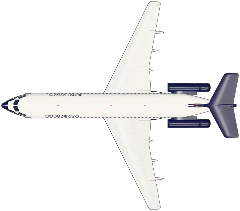 Top view of the BAC One-Eleven, One-Eleven 510ED G-AVMU