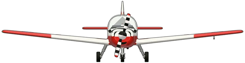 Front view of the Scottish Aviation Bulldog T.1, Bulldog T.1 XX654