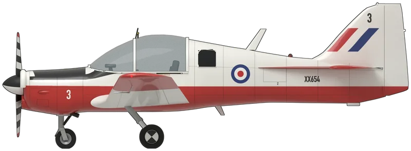 Scottish Aviation Bulldog T.1 side profile, to scale