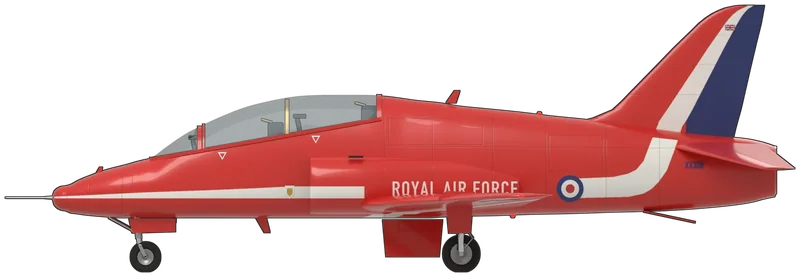BAe Hawk T.1A side profile, to scale