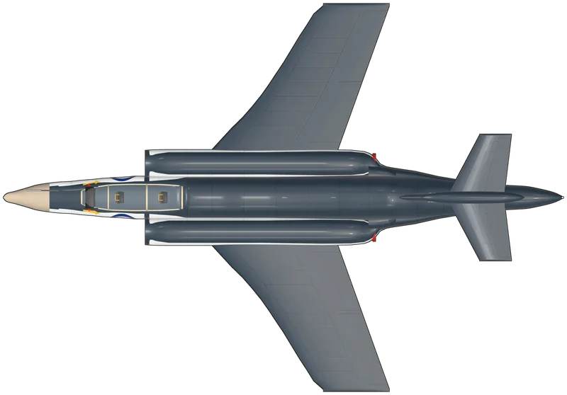 Top view of the Blackburn Buccaneer, S.2 XN974