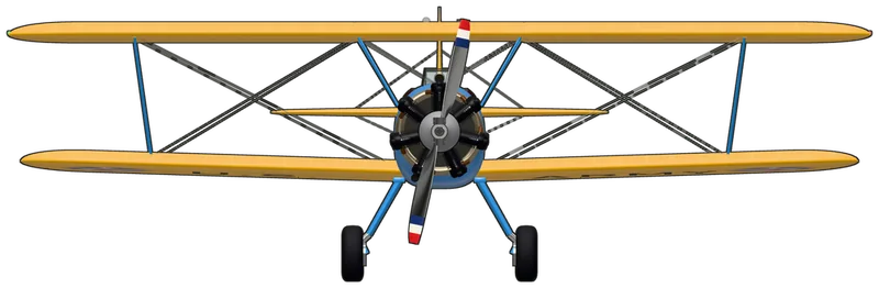 Front view of the Boeing-Stearman Kaydet, PT-17 Kaydet “42-17786”