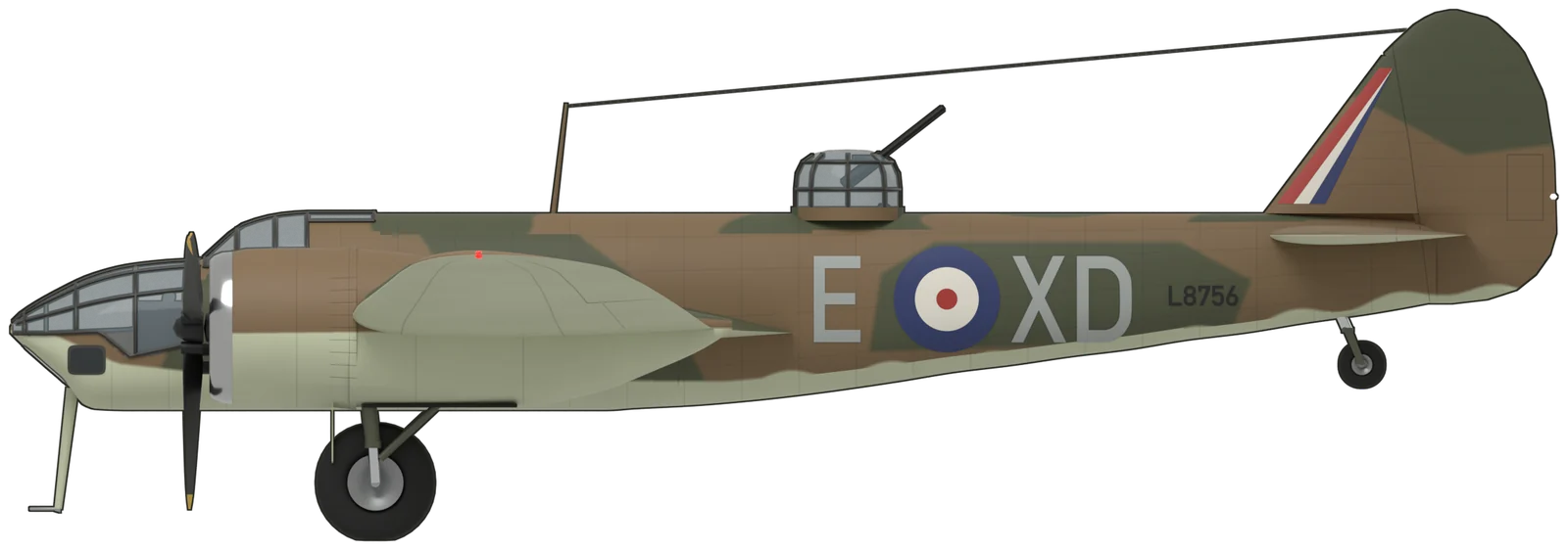 Side profile of the Bristol Blenheim, Blenheim IV ‘L8756’, port side