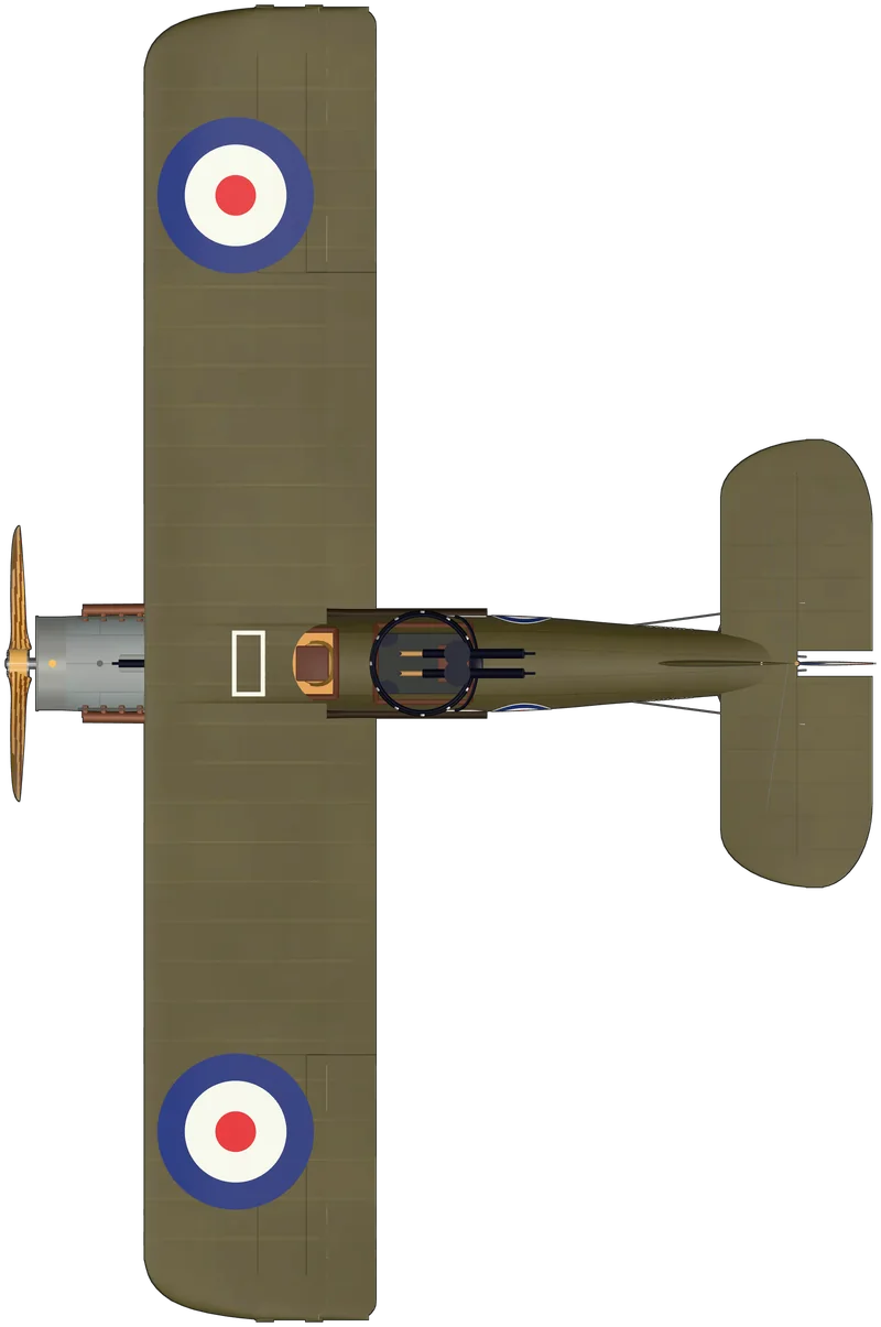 Top view of the Bristol F.2b Fighter, F.2B Fighter D8096 (G-AEPH)