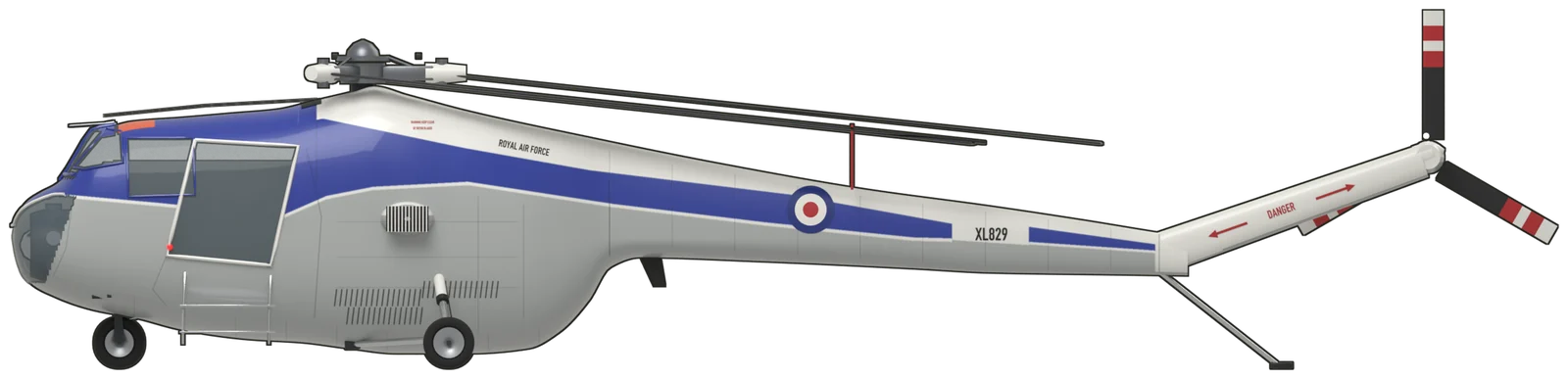 Side profile of the Bristol Sycamore, HR.14 XL829, port side