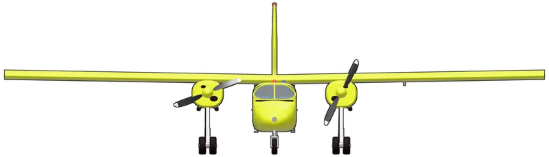 Front view of the Britten-Norman Islander, Islander G-BELF
