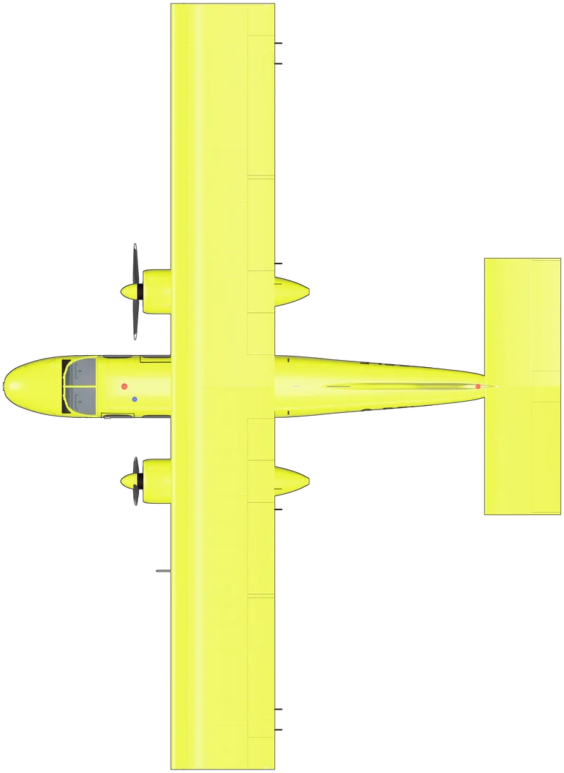 Top view of the Britten-Norman Islander, Islander G-BELF