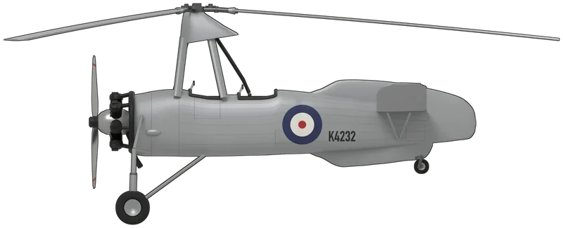Avro Rota I side profile, to scale