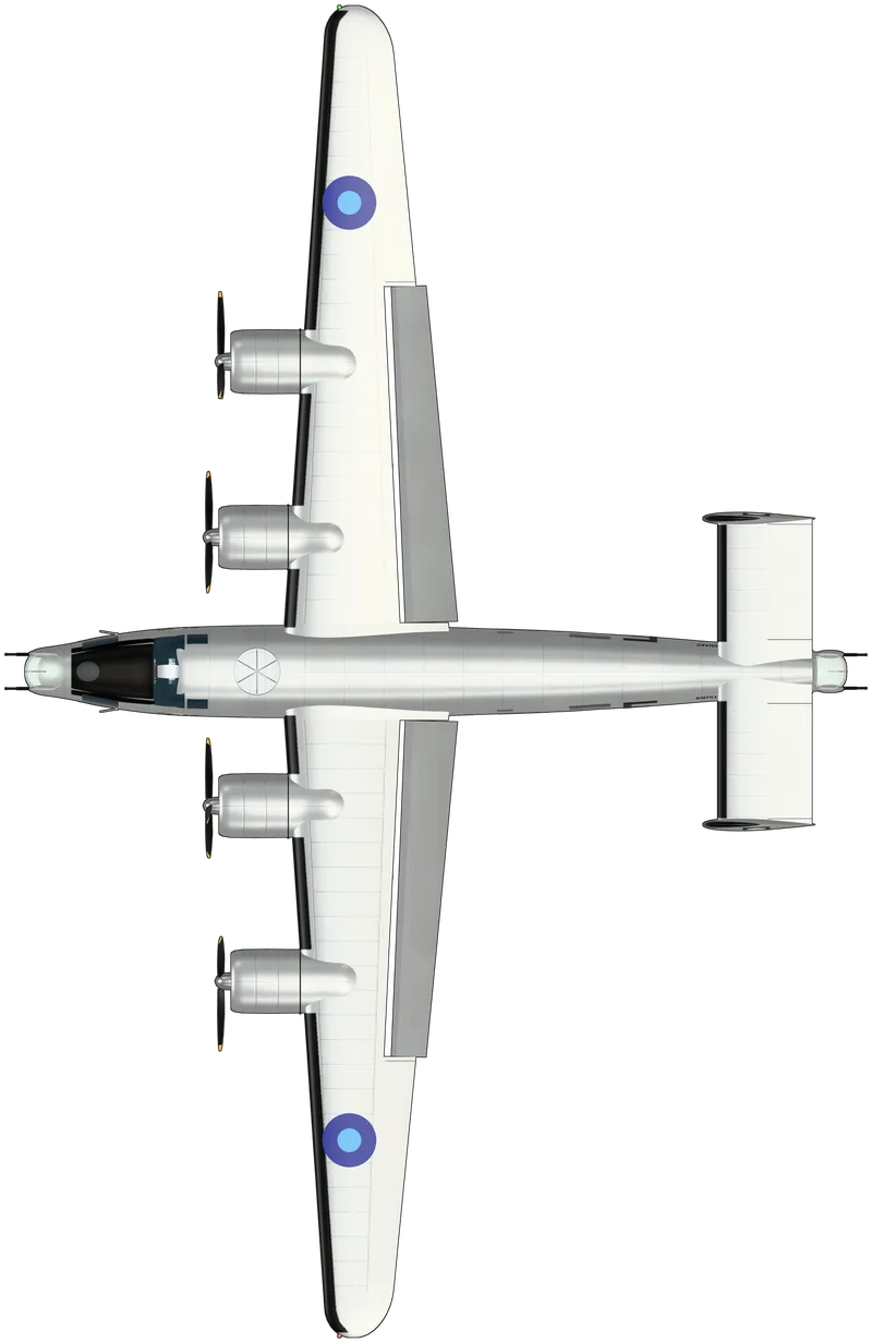 Top view of the Consolidated B-24 Liberator, Liberator B.VI KN751 “F”