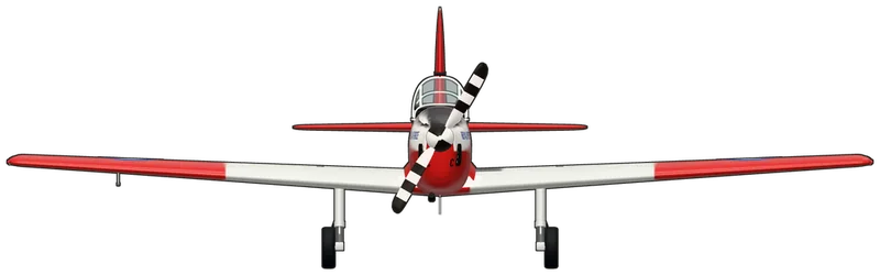 Front view of the de Havilland Canada Chipmunk, T.10 WP962