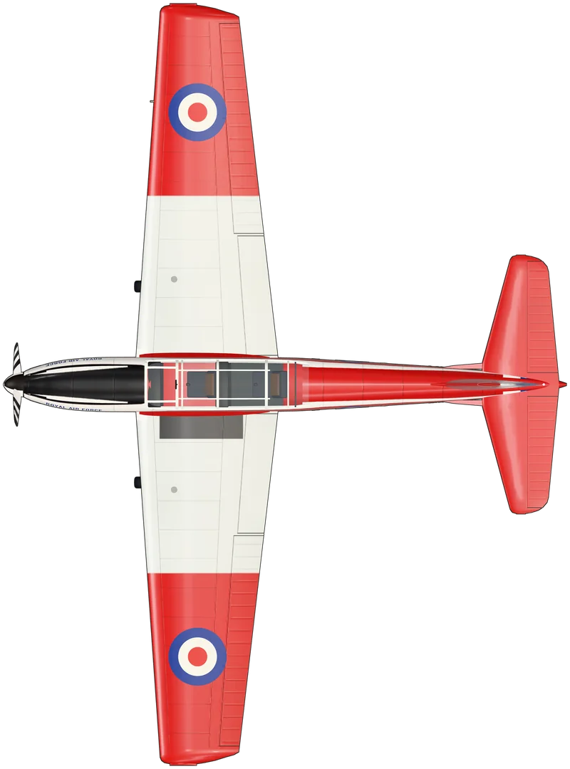 Top view of the de Havilland Canada Chipmunk, T.10 WP962