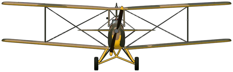 Front view of the de Havilland Tiger Moth, Tiger Moth II T6296