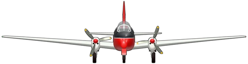 Front view of the de Havilland Dove, Dove 6 G-ALFU