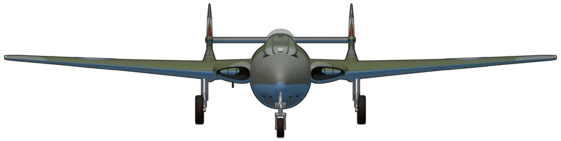 Front view of the de Havilland Vampire, FB.5 VZ304