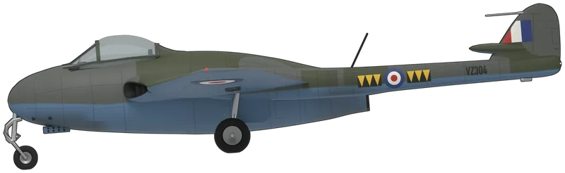 Side profile of the de Havilland Vampire, FB.5 VZ304