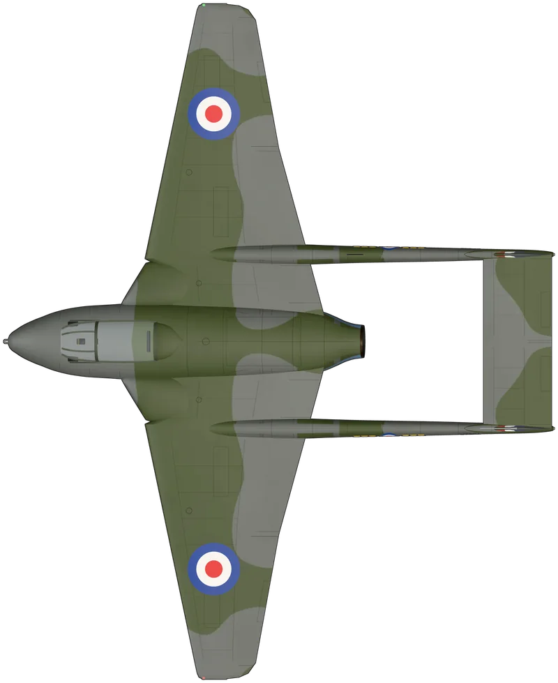 Top view of the de Havilland Vampire, FB.5 VZ304