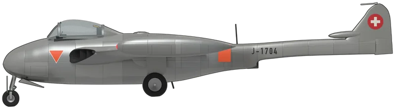 Side profile of the de Havilland Venom, FB.4 J-1704
