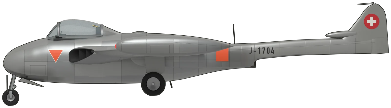Side profile of the de Havilland Venom, FB.4 J-1704, port side