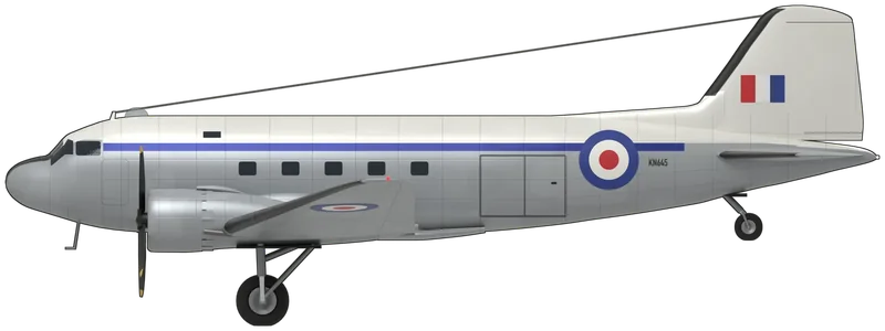 Side profile of the Douglas C-47 Dakota, Dakota IV KN645