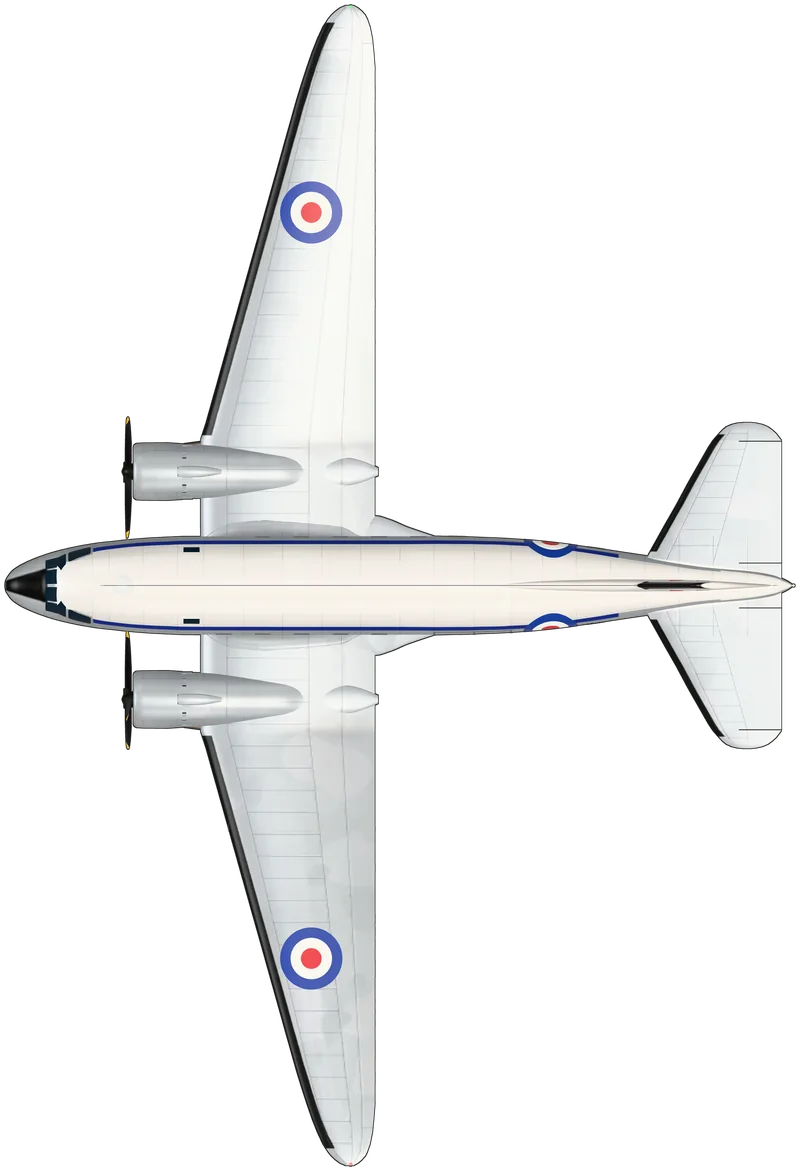 Top view of the Douglas C-47 Dakota, Dakota IV KN645