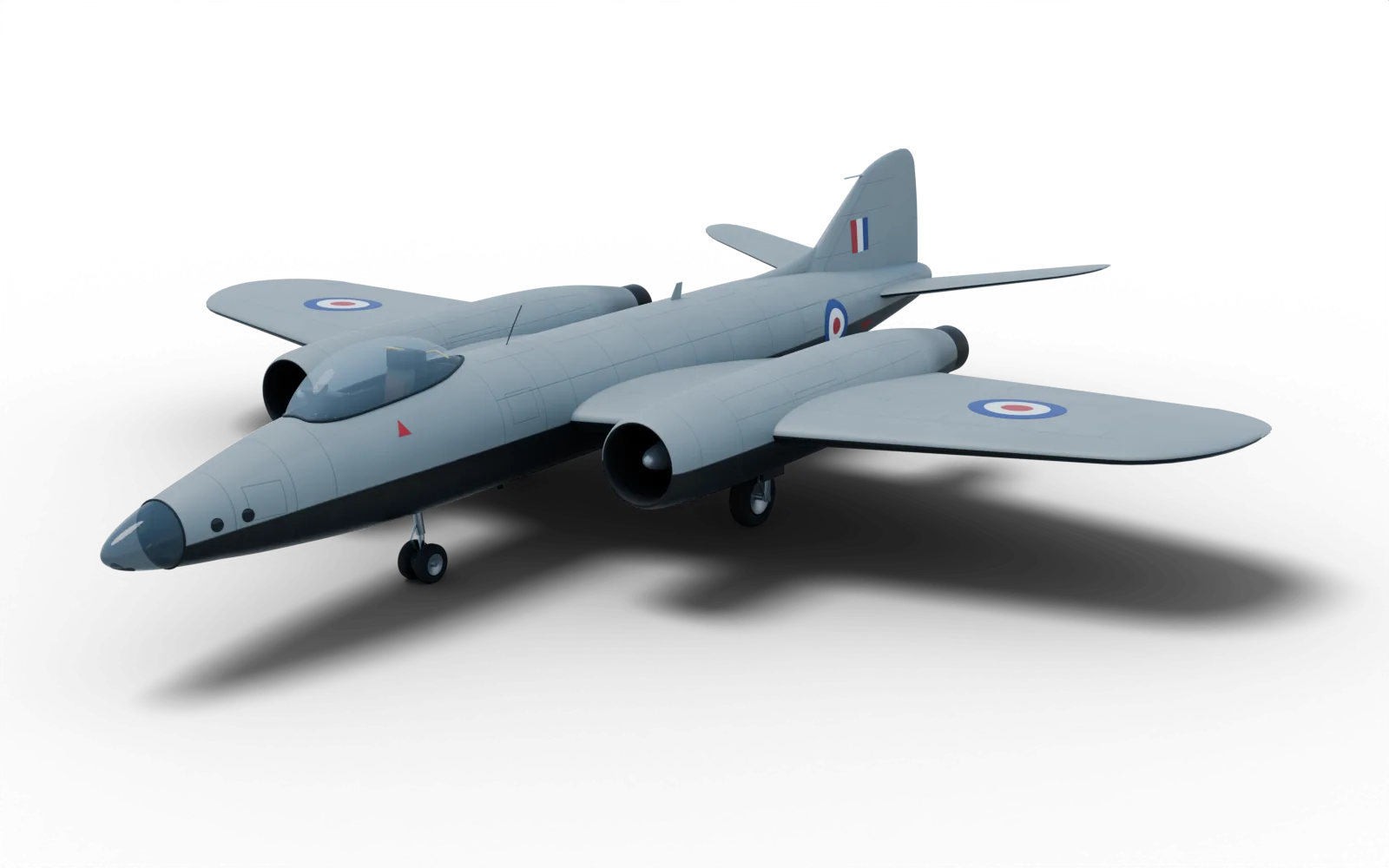 3D model of the Canberra B.2, painted as WH725 of No. 50 Squadron in 1953