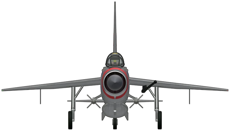 Front view of the English Electric Lightning, F.6 XS903
