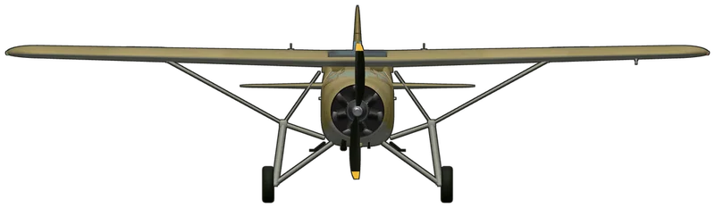 Front view of the Fairchild Argus, Argus II “FS628” (43-14601, G-AIZE)