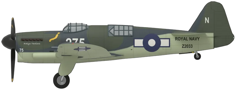 Fairey Firefly side profile, to scale