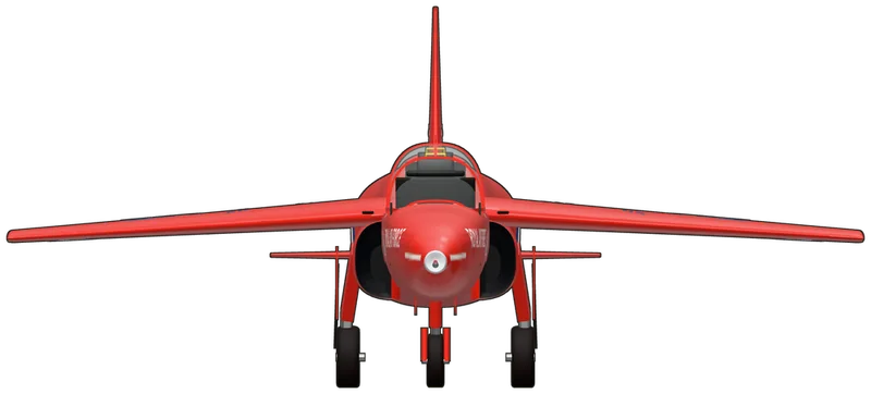 Front view of the Folland Gnat, T.1 XR977