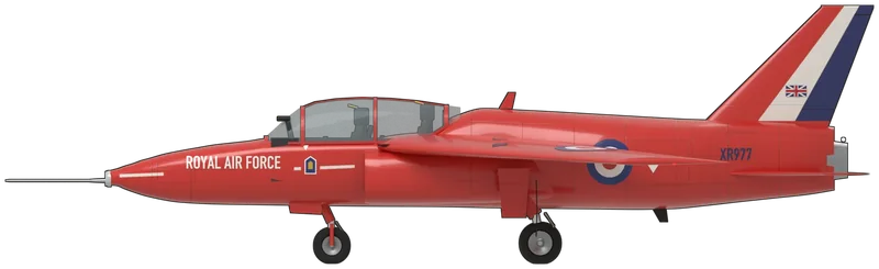 Side profile of the Folland Gnat, T.1 XR977