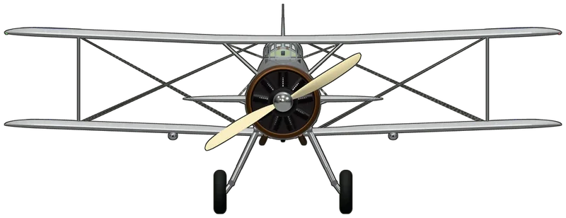 Front view of the Gloster Gladiator, Gladiator I L8032 (G-AMRK)