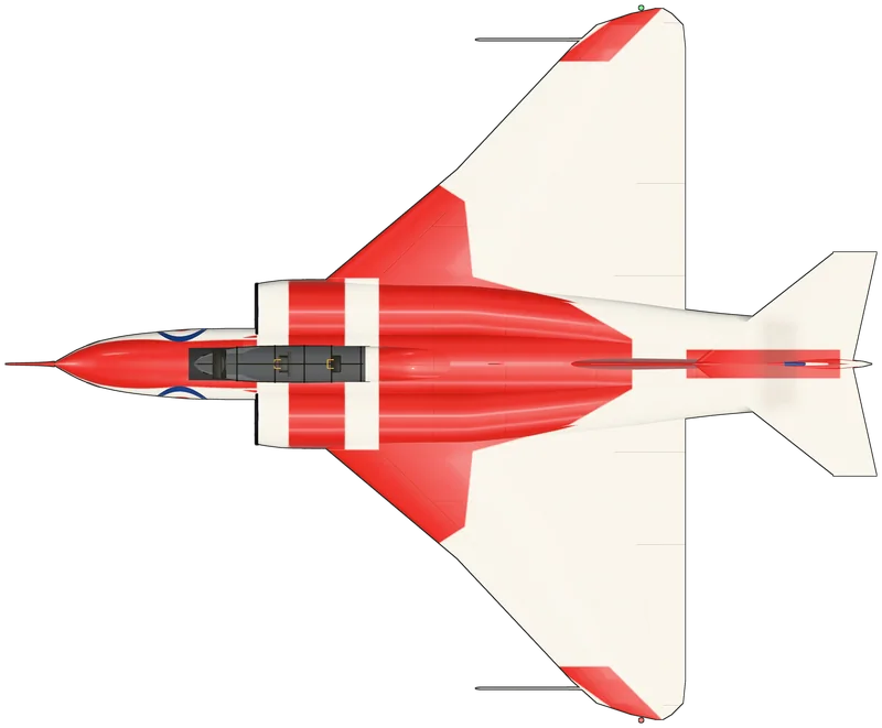 Top view of the Gloster Javelin, FAW.9 XH897