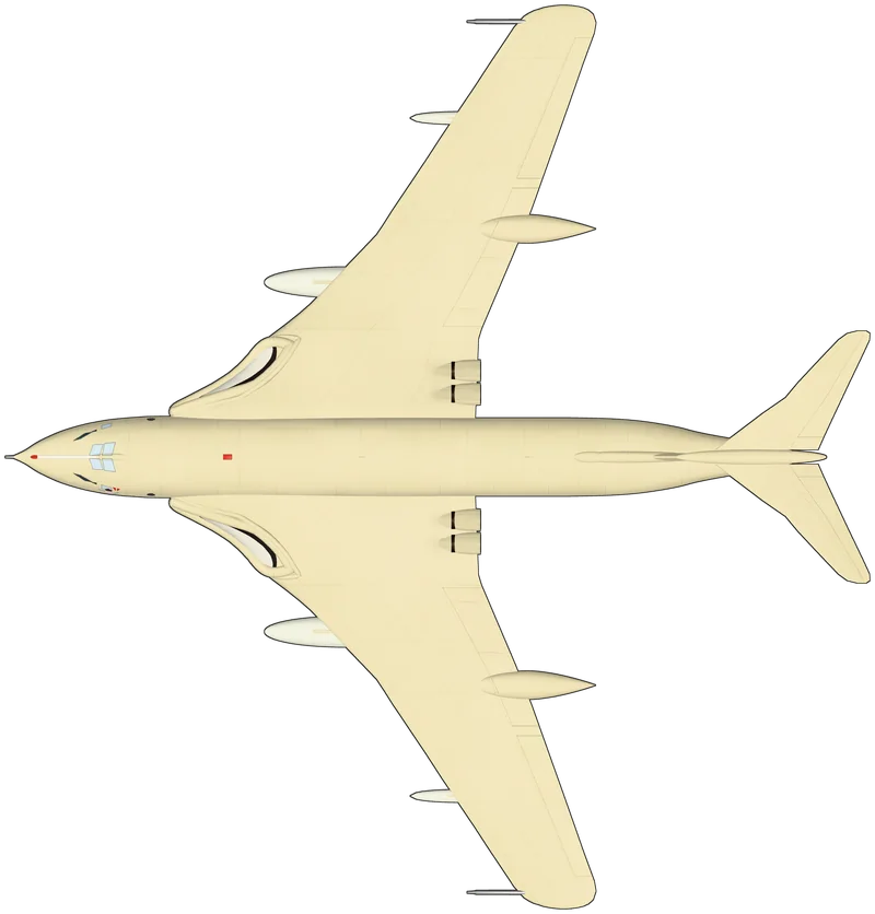 Top view of the Handley Page Victor, K.2 XL231 “Lusty Lindy”