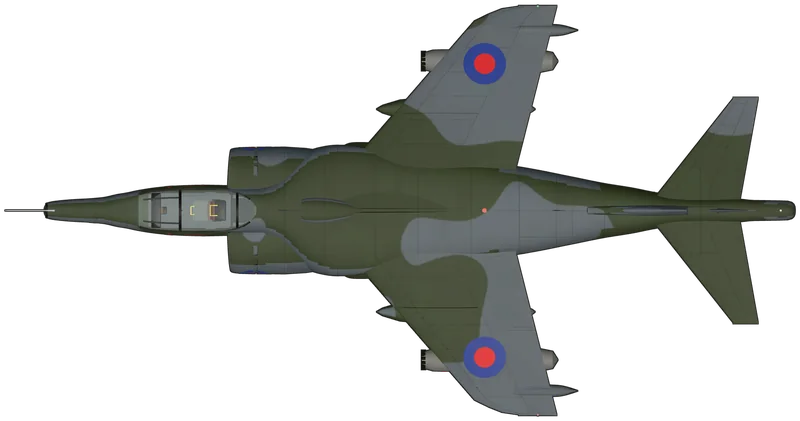 Top view of the Hawker Siddeley Harrier, GR.3 XZ133