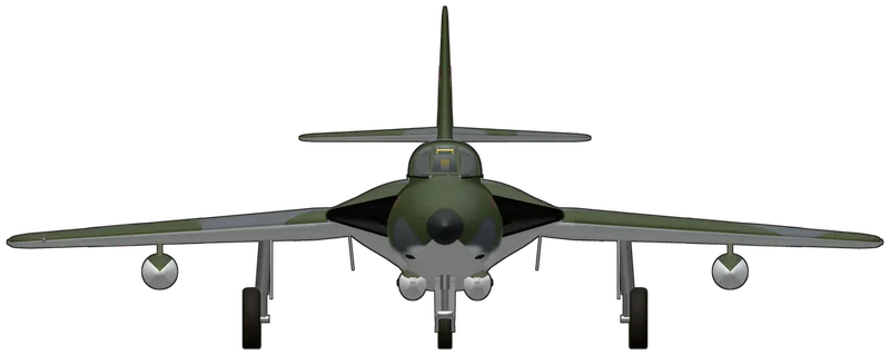Front view of the Hawker Hunter, F.6 XG225