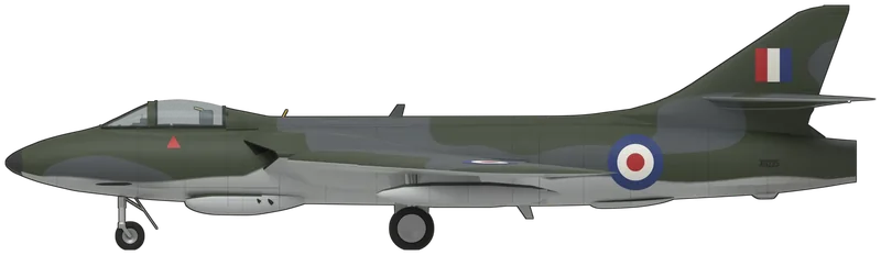 Side profile of the Hawker Hunter, F.6 XG225