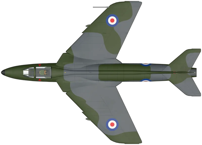 Top view of the Hawker Hunter, F.6 XG225