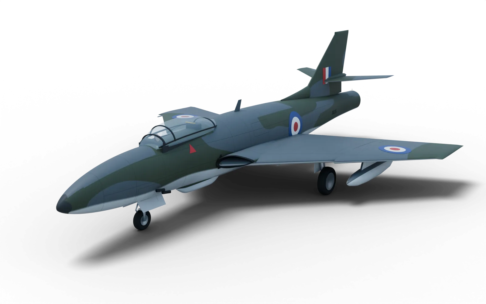 3D model of the Hunter F.6, painted as XG225 in the 1960s RAF day-fighter scheme