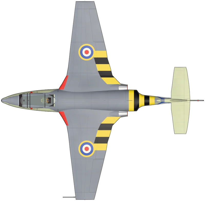 Top view of the Hawker Sea Hawk, FGA.6 WV797 (J-491)