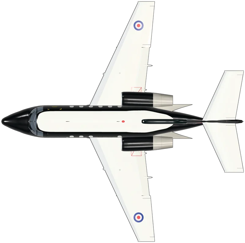 Top view of the Hawker Siddeley Dominie, Dominie T.1 XS709
