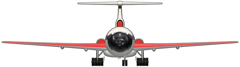 Front view of the Hawker Siddeley Trident, Trident 2E G-AVFB