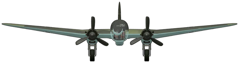 Front view of the Heinkel He 111, He 111 H-20/R1 Werknummer 701152 (NT+SL)