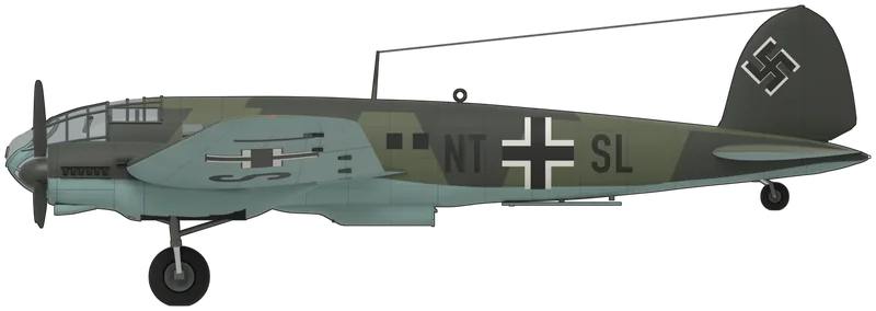Heinkel He 111 side profile, to scale