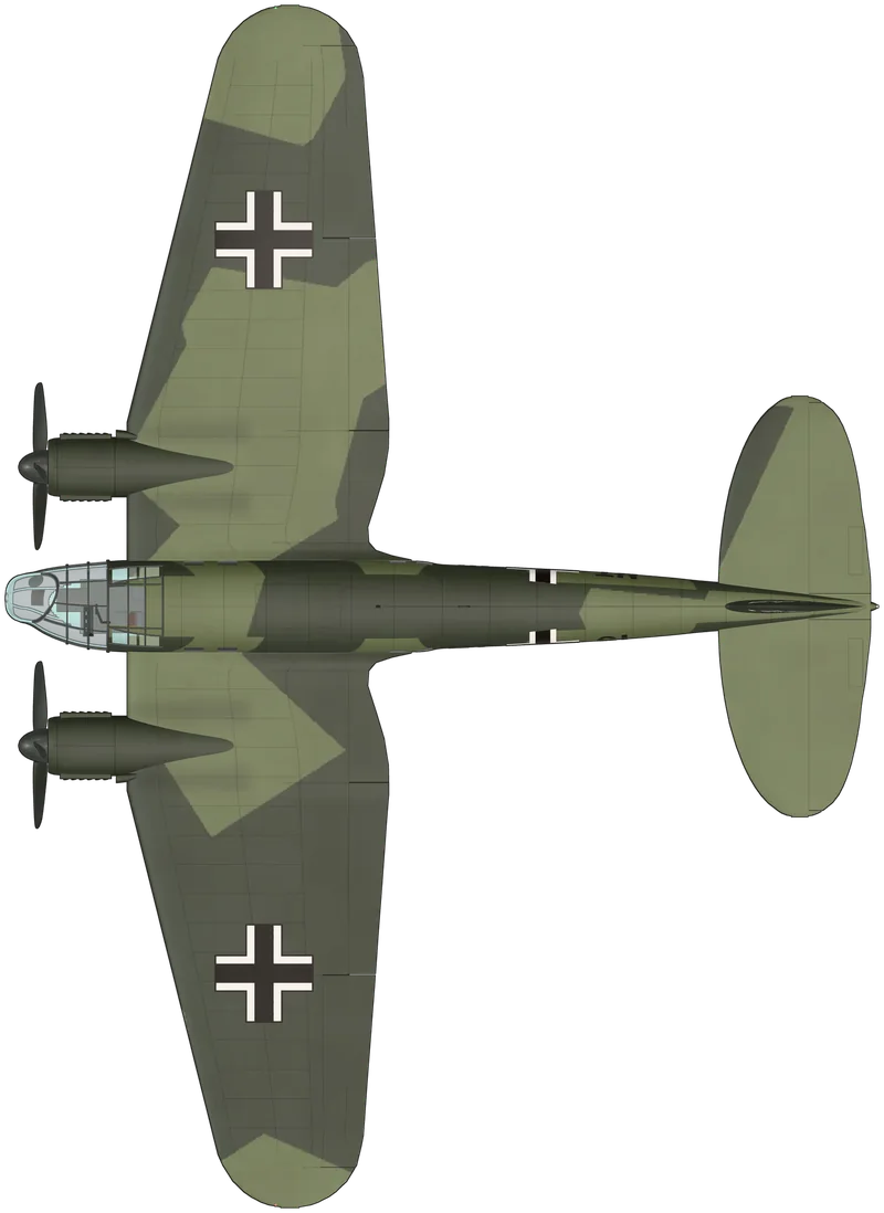 Top view of the Heinkel He 111, He 111 H-20/R1 Werknummer 701152 (NT+SL)